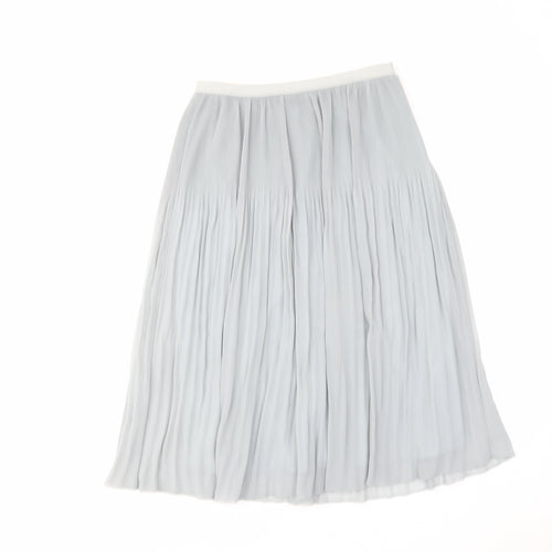 Zara Womens Blue Polyester Pleated Skirt Size XS Zip