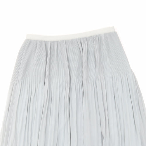 Zara Womens Blue Polyester Pleated Skirt Size XS Zip
