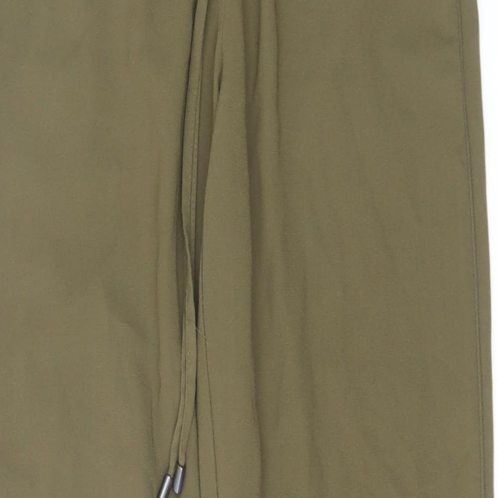 Topshop Womens Green Polyester Jogger Trousers Size 8 L28 in Regular Drawstring