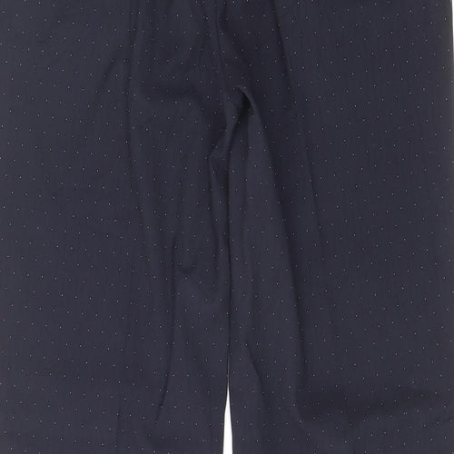 Marks and Spencer Womens Blue Polka Dot Polyester Dress Pants Trousers Size 14 L28 in Regular Hook & Eye