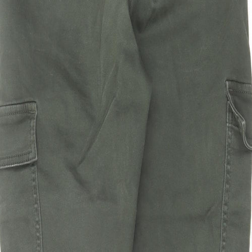 NEXT Womens Green Cotton Cropped Jeans Size 12 L24 in Regular Zip