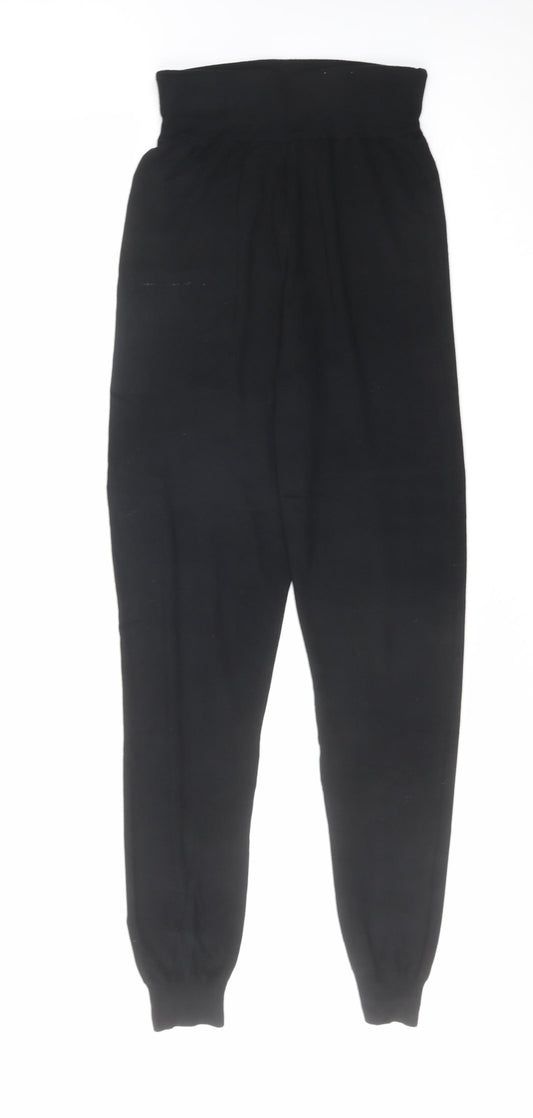 Firetrap Womens Black Viscose Trousers Size 12 L31 in Regular