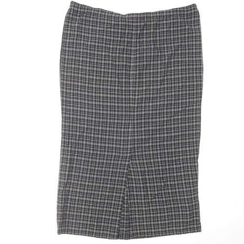 Monsoon Womens Black Plaid Polyester A-Line Skirt Size 12 Drawstring