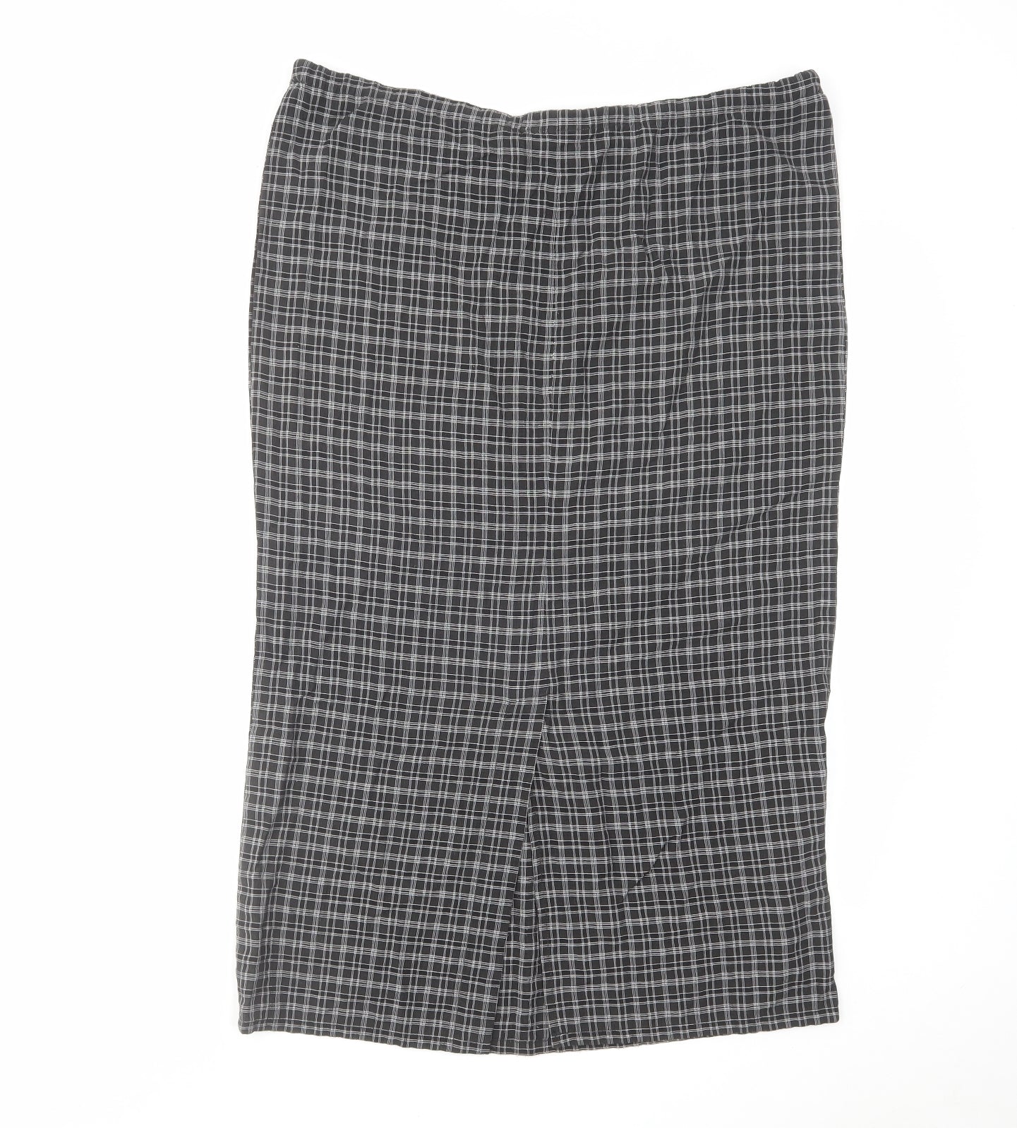 Monsoon Womens Black Plaid Polyester A-Line Skirt Size 12 Drawstring