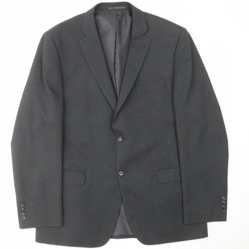 Greenwoods Mens Grey Polyester Jacket Suit Jacket Size 44 Regular