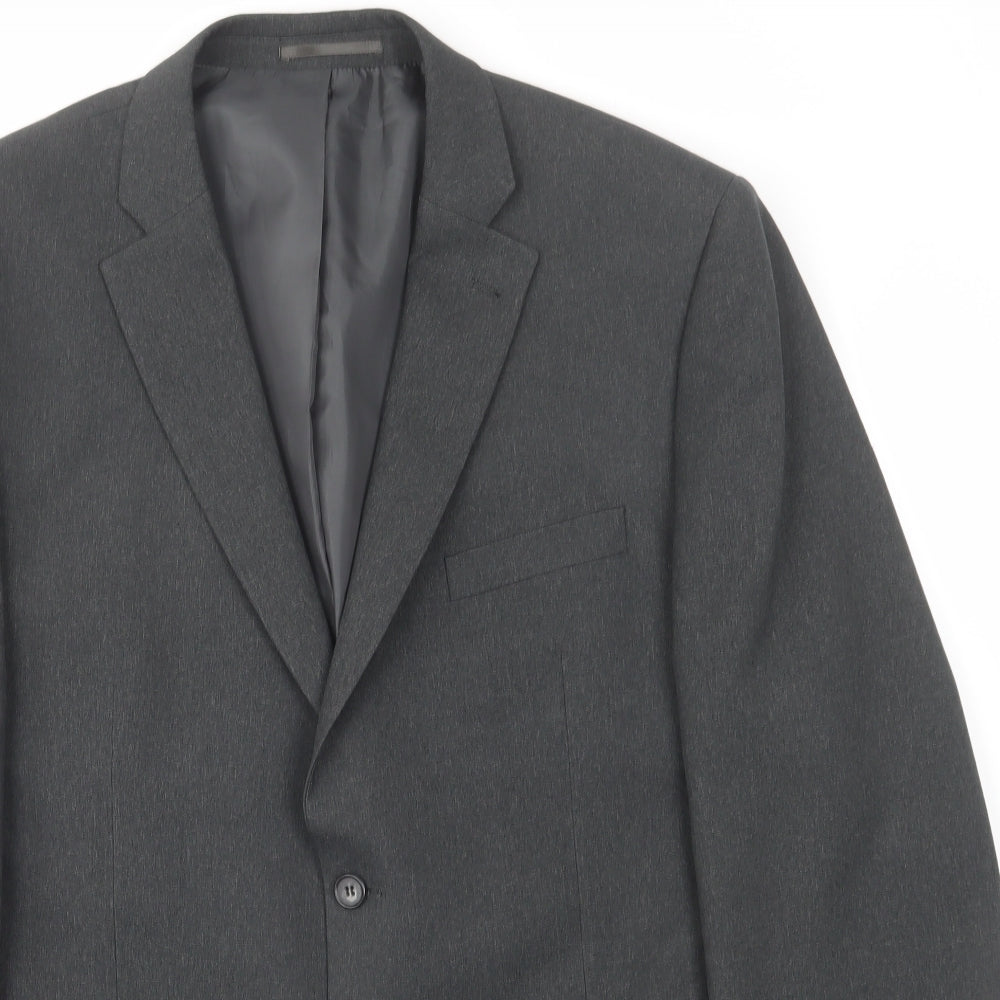 Greenwoods Mens Grey Polyester Jacket Suit Jacket Size 44 Regular