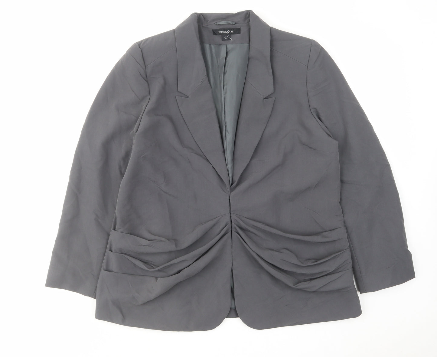 IsabellaCole Womens Grey Jacket Blazer Size 18 Hook & Eye