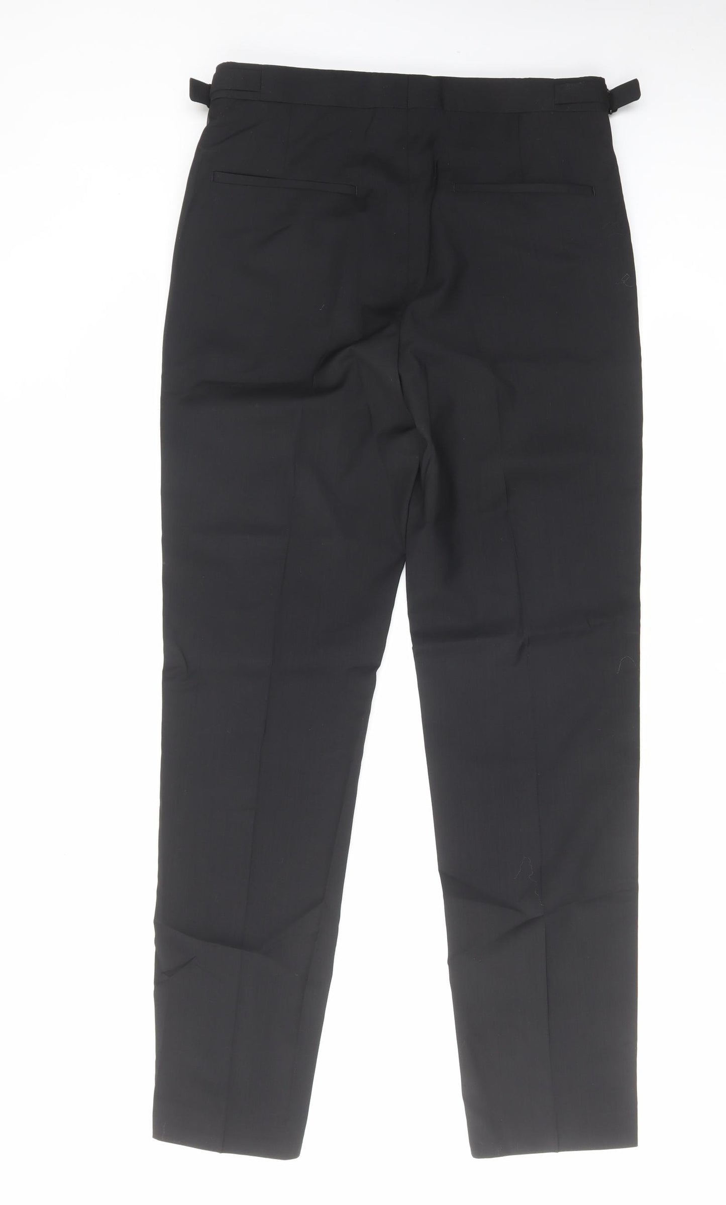 Jaeger Mens Black Wool Trousers Size 30 in L31 in Regular Hook & Eye