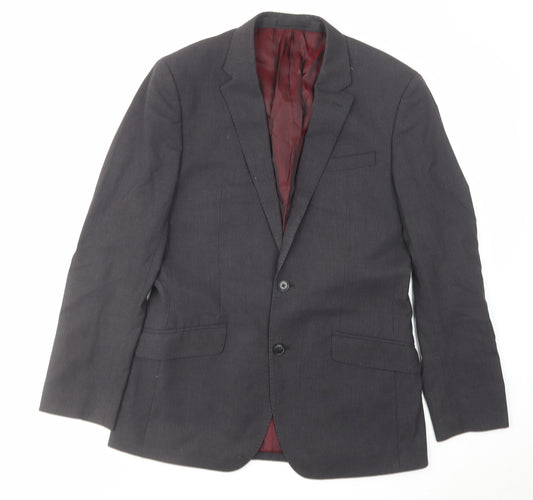 T.M.Lewin Mens Grey Wool Jacket Suit Jacket Size 38 Regular