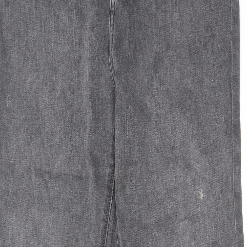 Principles Womens Grey Cotton Straight Jeans Size 16 L30 in Regular Zip