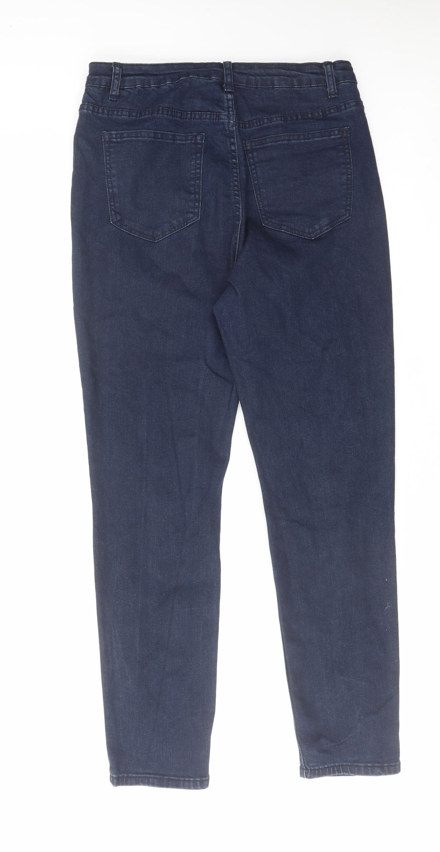 Misspap Womens Blue Cotton Skinny Jeans Size 12 L29 in Regular Zip