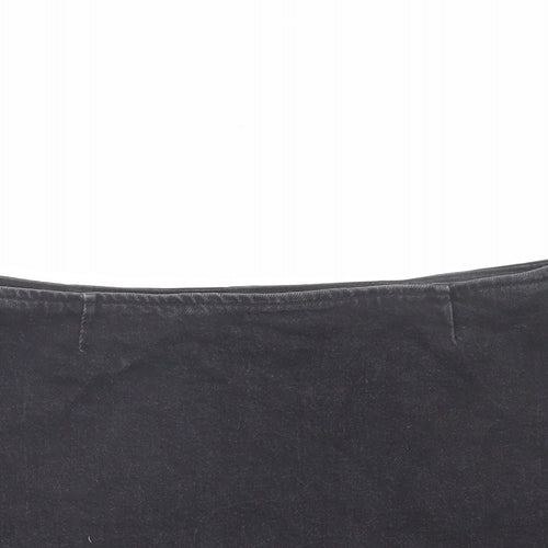 ASOS Womens Black Cotton Mini Skirt Size 10 Zip