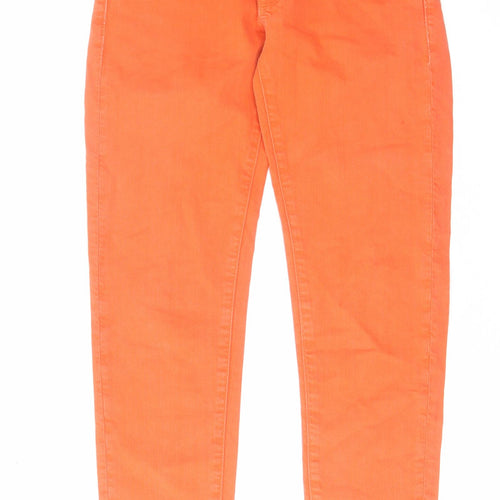 Levi's Womens Orange Cotton Straight Jeans Size 26 in L25 in Regular Zip