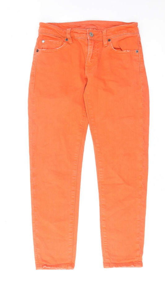 Levi's Womens Orange Cotton Straight Jeans Size 26 in L25 in Regular Zip