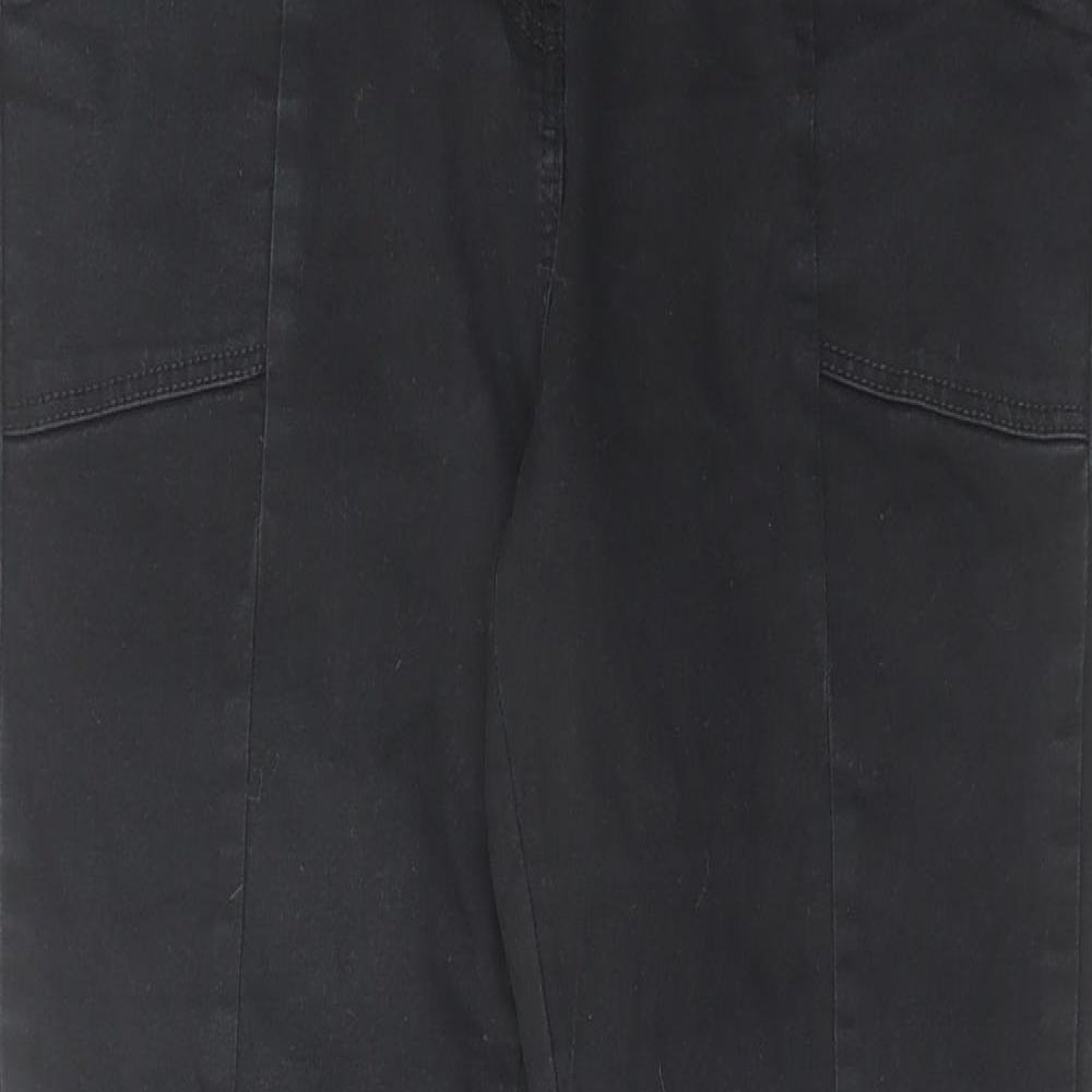 NEXT Womens Black Cotton Skinny Jeans Size 12 L29 in Regular Zip