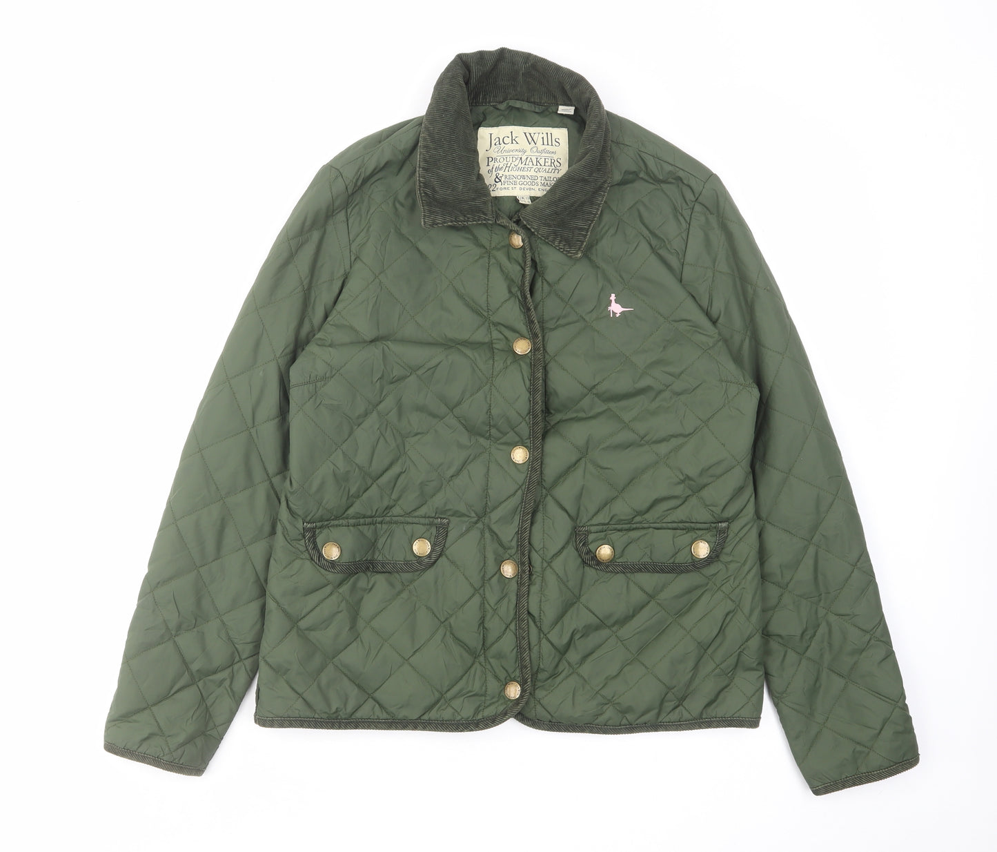 Jack Wills Womens Green Jacket Size 12 Button