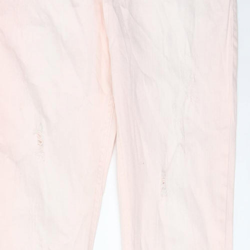 PARISIAN SIGNATURE Womens Pink Cotton Skinny Jeans Size 14 L30 in Regular Zip