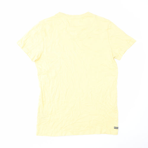 Weekend Offender Mens Yellow Cotton T-Shirt Size S Crew Neck
