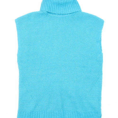 Marks and Spencer Womens Blue Roll Neck Polyamide Pullover Jumper Size M