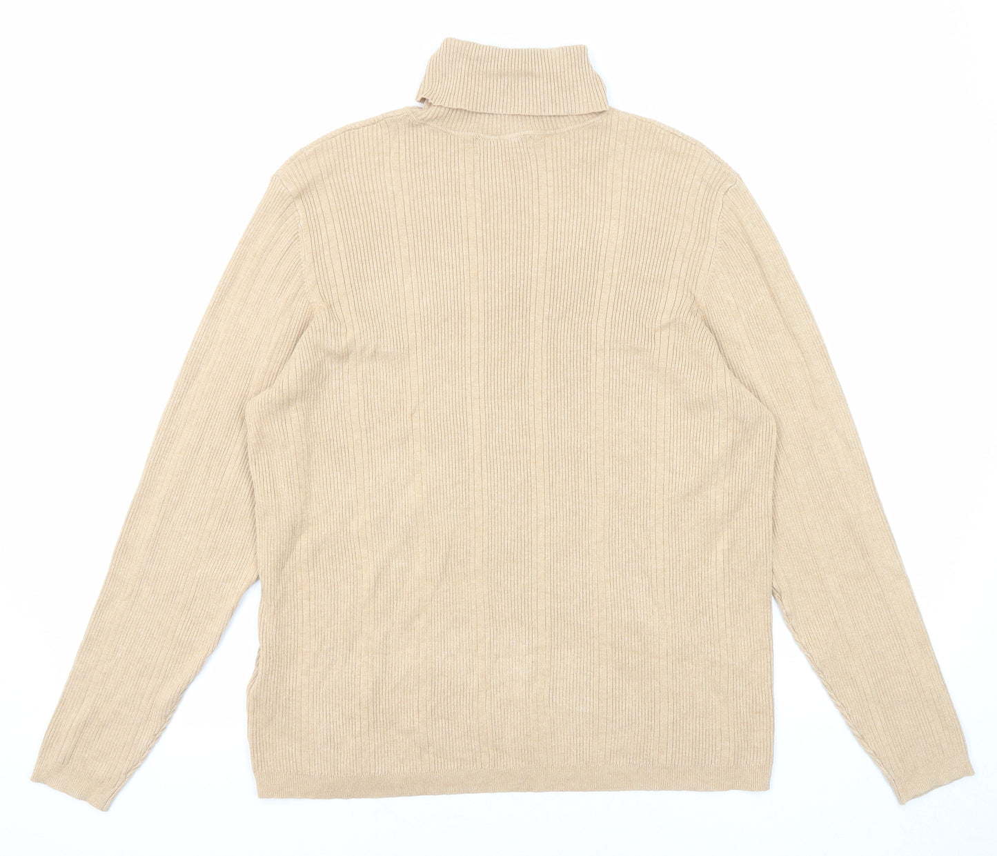 Marks and Spencer Womens Beige Roll Neck Viscose Pullover Jumper Size 20