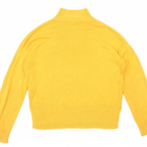 NEXT Womens Yellow High Neck Acrylic Pullover Jumper Size M