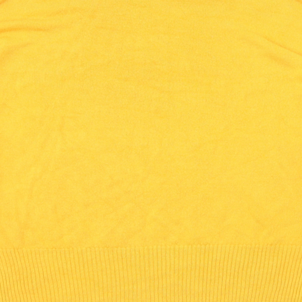 NEXT Womens Yellow High Neck Acrylic Pullover Jumper Size M