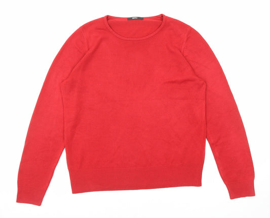 Marks and Spencer Womens Red Round Neck Acrylic Pullover Jumper Size 12