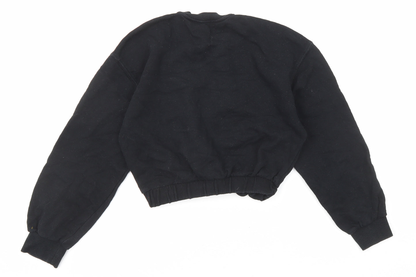 Zara Womens Black Cotton Pullover Sweatshirt Size S Pullover