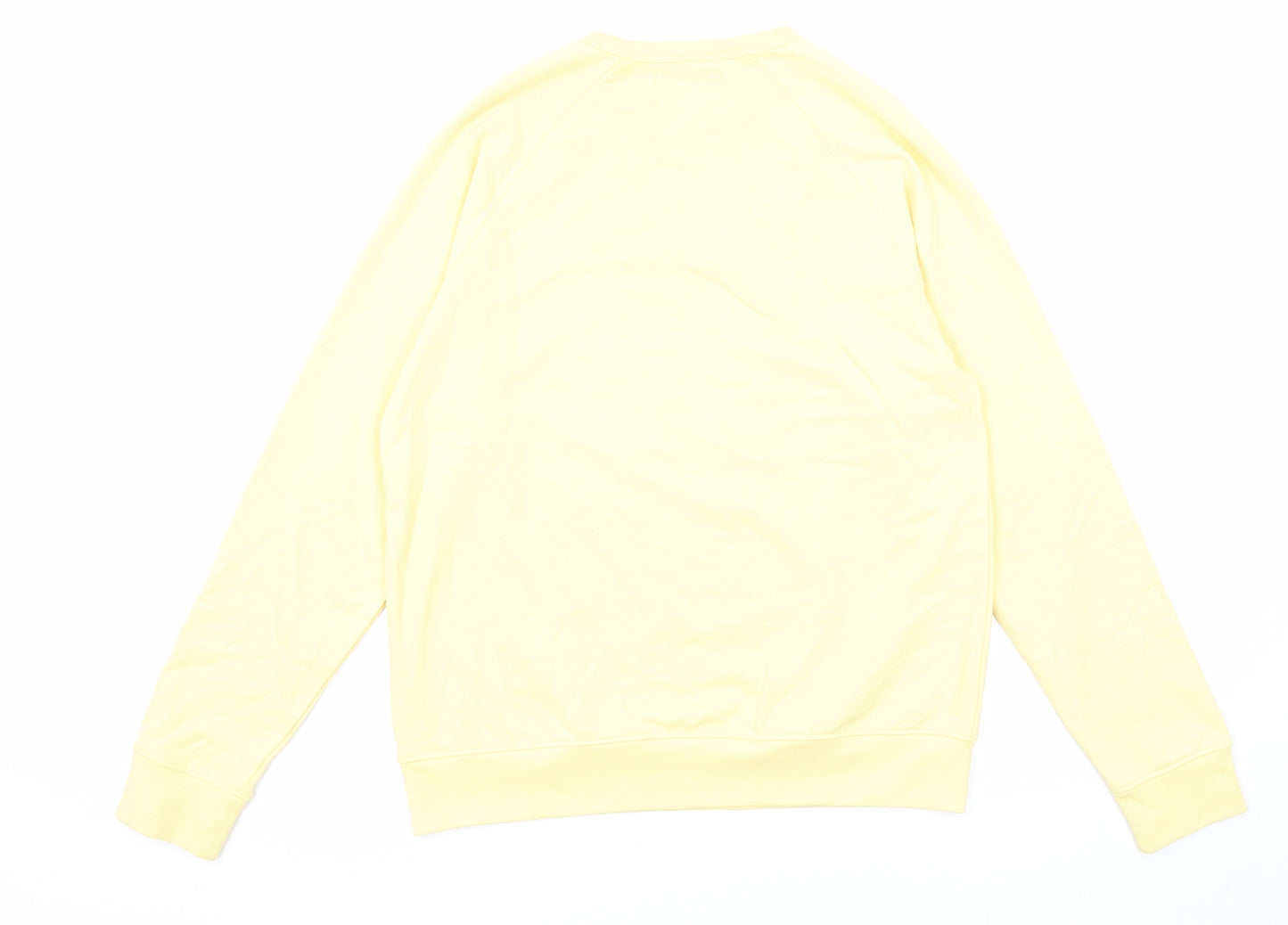 Marks and Spencer Mens Yellow Cotton Pullover Sweatshirt Size S