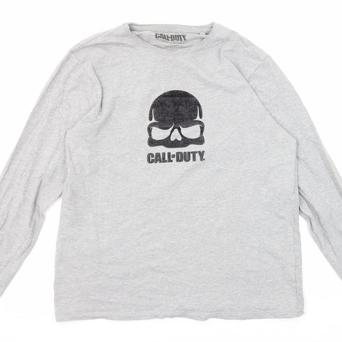 Call of Duty Mens Grey Cotton Pullover Sweatshirt Size L