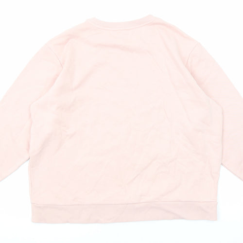Marks and Spencer Womens Pink Cotton Pullover Sweatshirt Size L Pullover