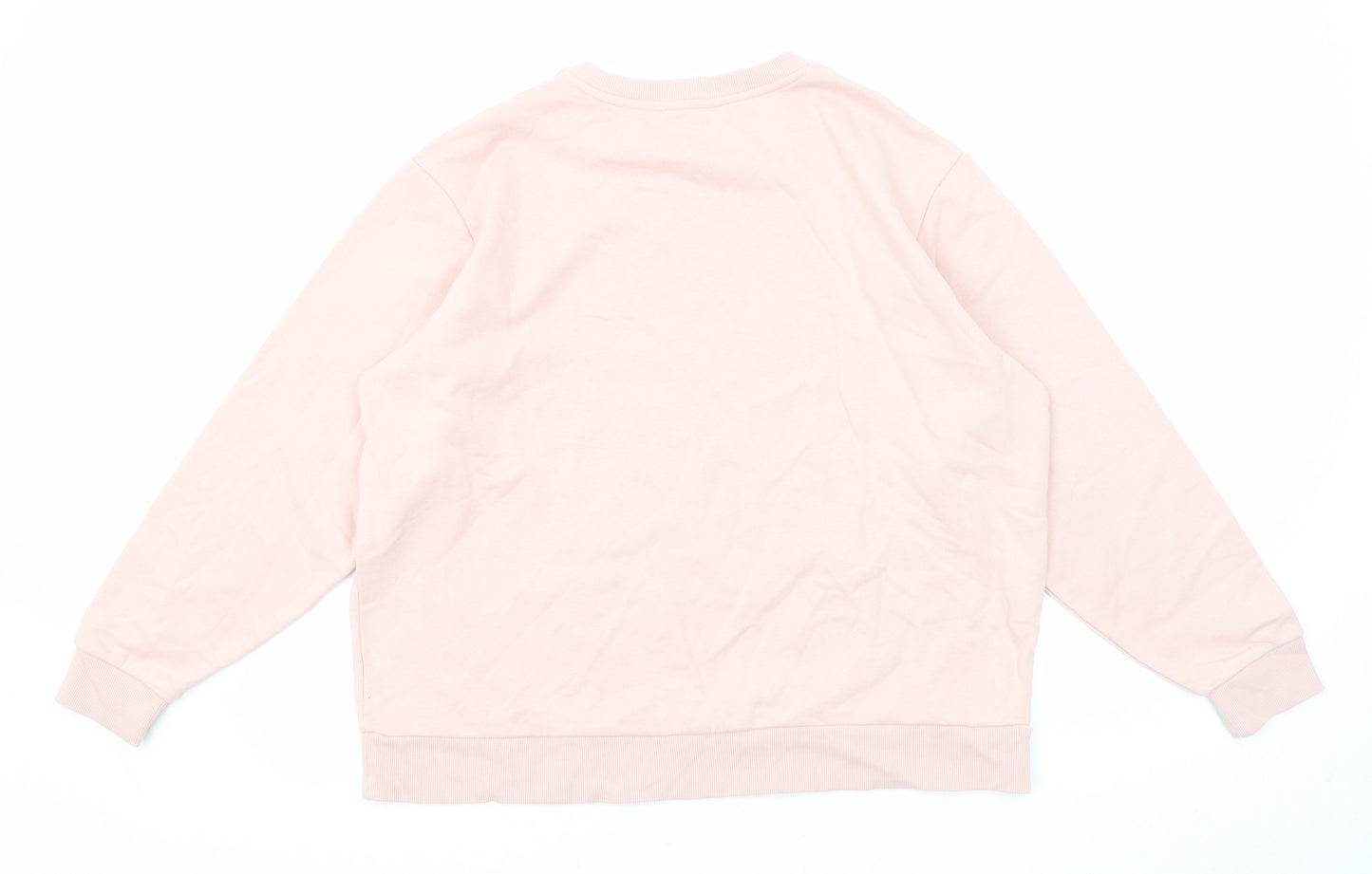 Marks and Spencer Womens Pink Cotton Pullover Sweatshirt Size L Pullover