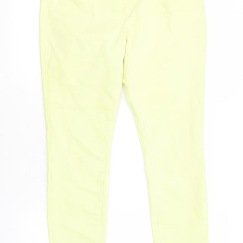 NEXT Womens Yellow Cotton Skinny Jeans Size 14 L27 in Regular Zip
