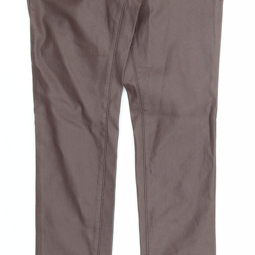 NEXT Womens Brown Viscose Trousers Size 8 L29 in Regular Zip