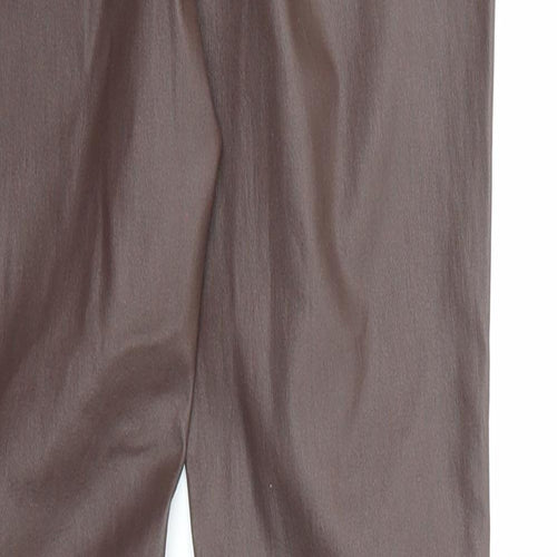 NEXT Womens Brown Viscose Trousers Size 8 L29 in Regular Zip