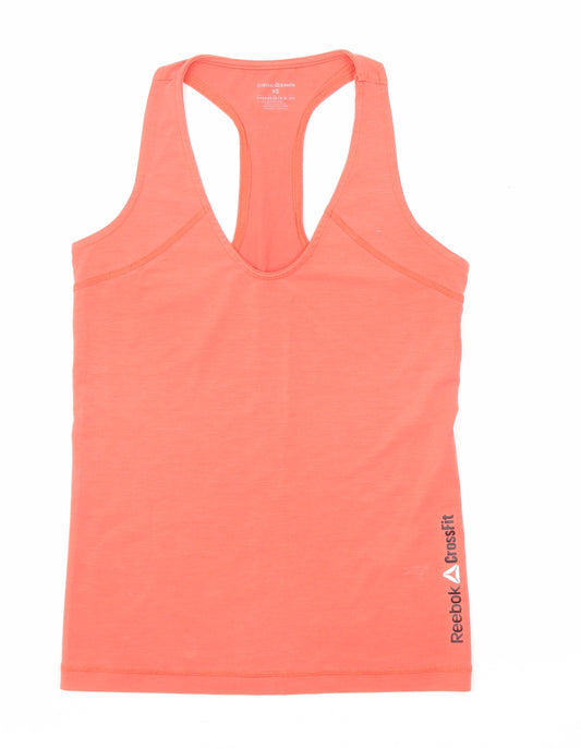 Reebok Womens Red Polyester Basic Tank Size XS Scoop Neck Pullover