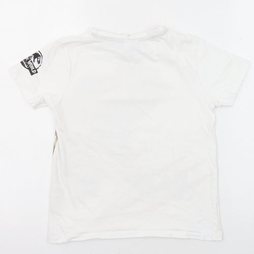 Jurassic World Boys White Cotton Basic T-Shirt Size 8-9 Years Round Neck Pullover