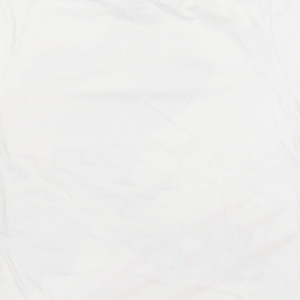 Jurassic World Boys White Cotton Basic T-Shirt Size 8-9 Years Round Neck Pullover