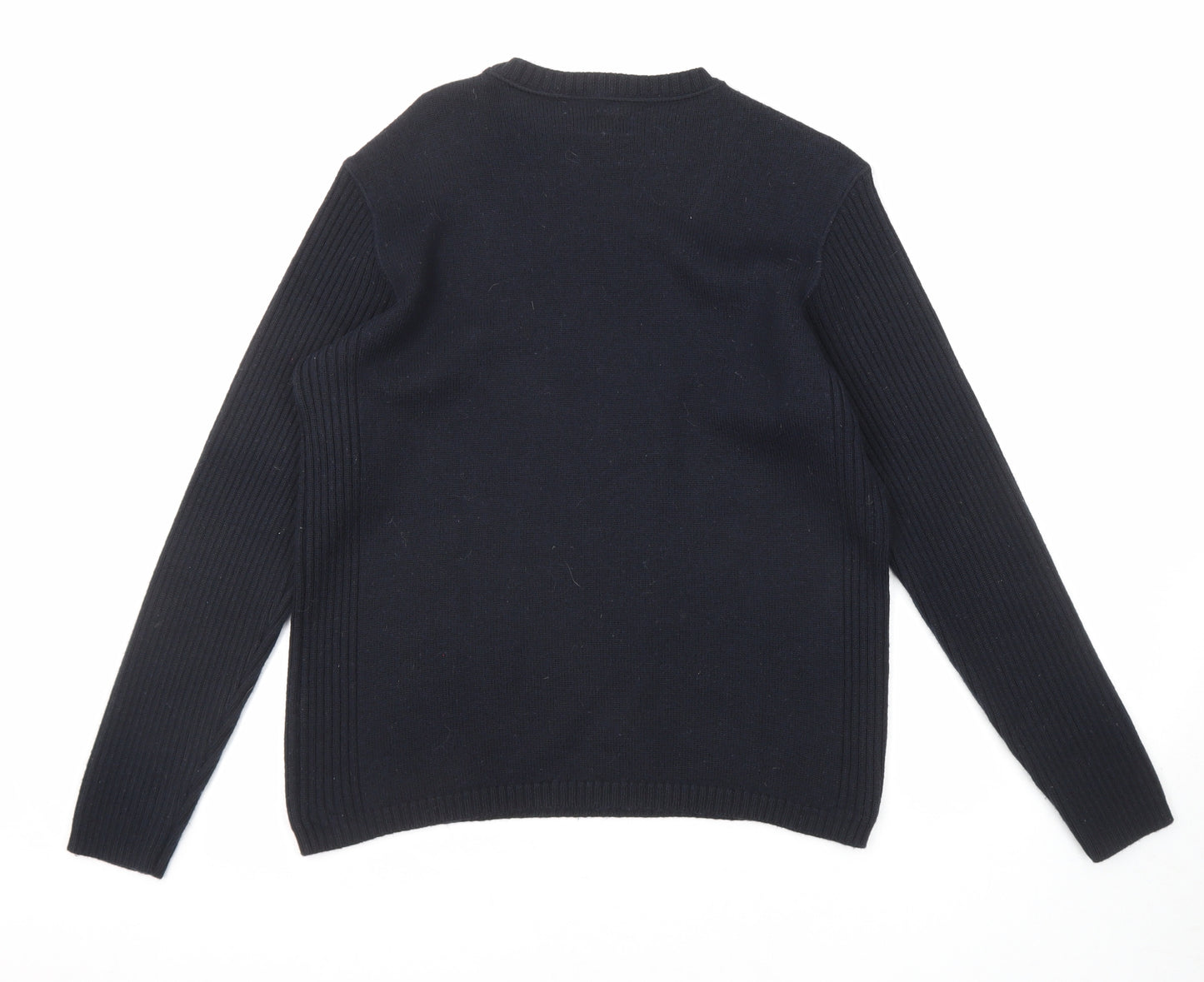 Armani Jeans Womens Blue Round Neck Wool Pullover Jumper Size XL