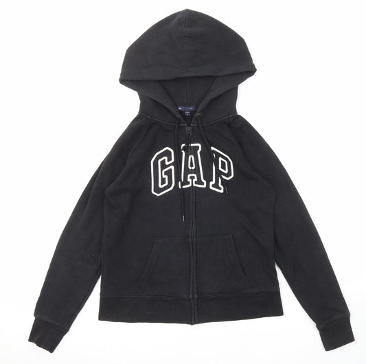 Gap Womens Black Cotton Full Zip Hoodie Size M Zip