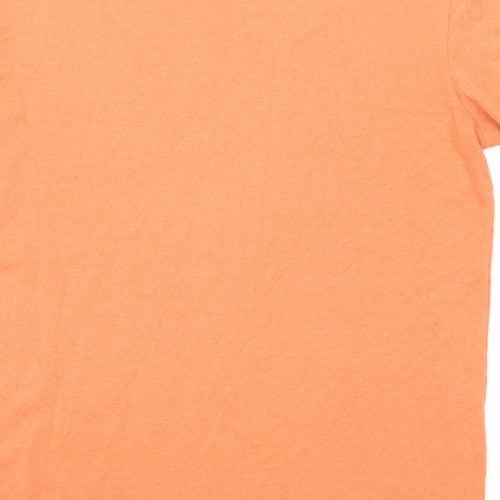 Weird Fish Mens Orange Cotton T-Shirt Size L Crew Neck