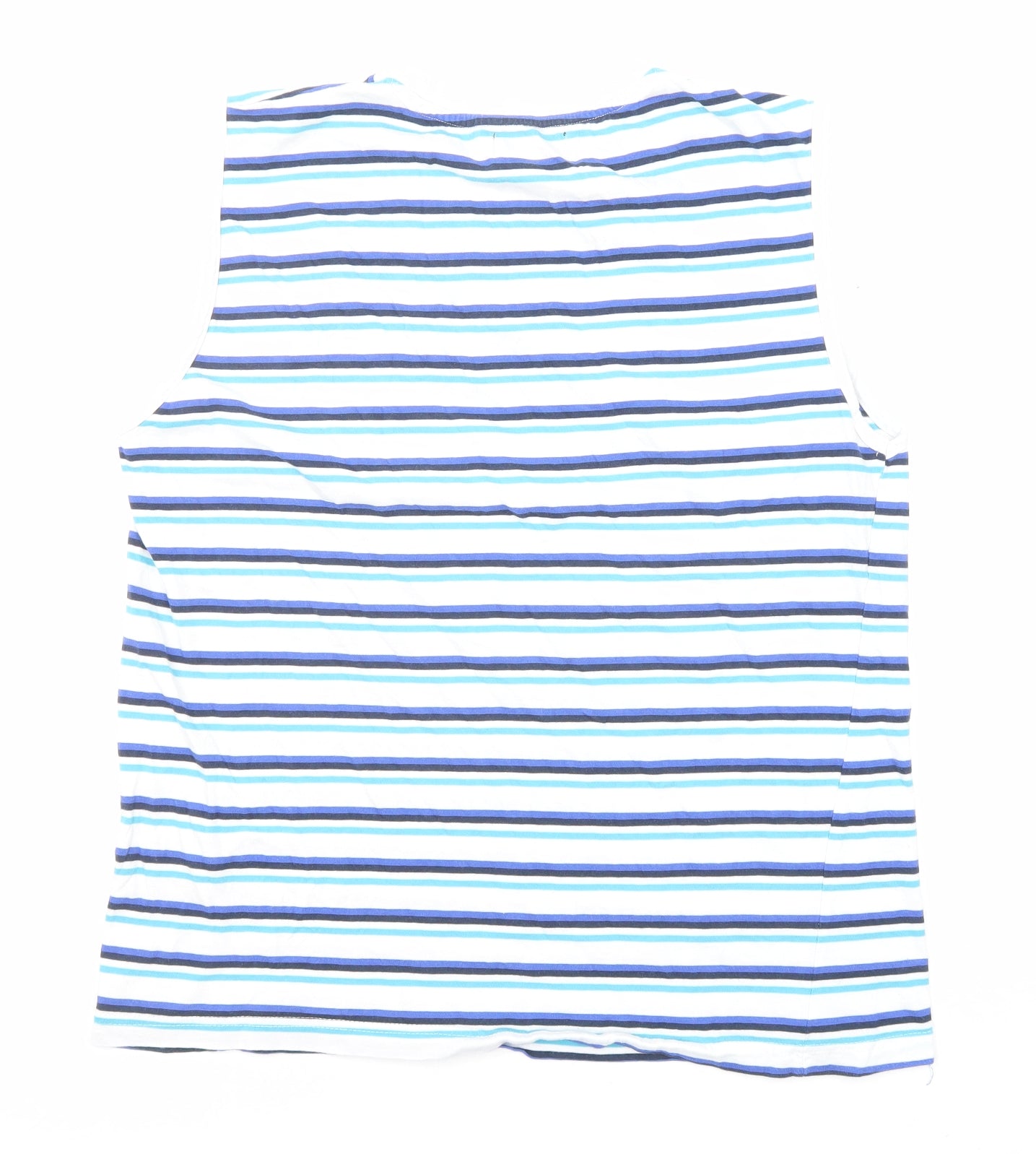 Pierre Cardin Mens Multicoloured Striped Cotton T-Shirt Size L Crew Neck