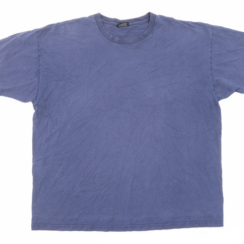 Ventura Mens Blue Cotton T-Shirt Size 2XL Crew Neck