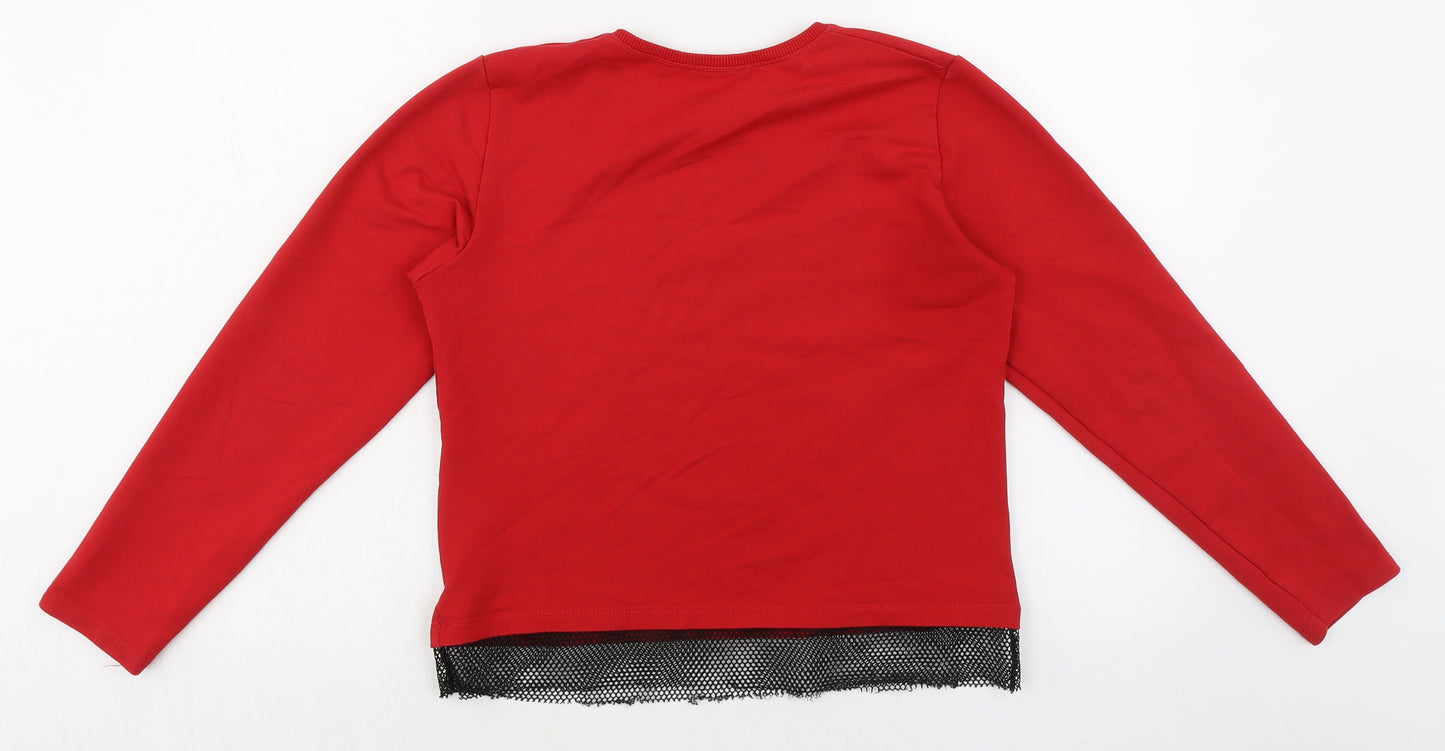 Teto Girls Red Chlorofibre Basic T-Shirt Size 16 Years Round Neck Pullover - Control The World