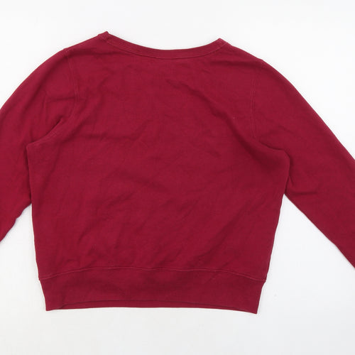Abercrombie & Fitch Womens Red Cotton Pullover Sweatshirt Size S Pullover