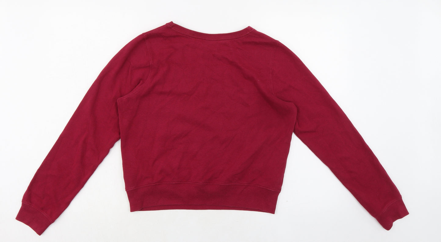 Abercrombie & Fitch Womens Red Cotton Pullover Sweatshirt Size S Pullover
