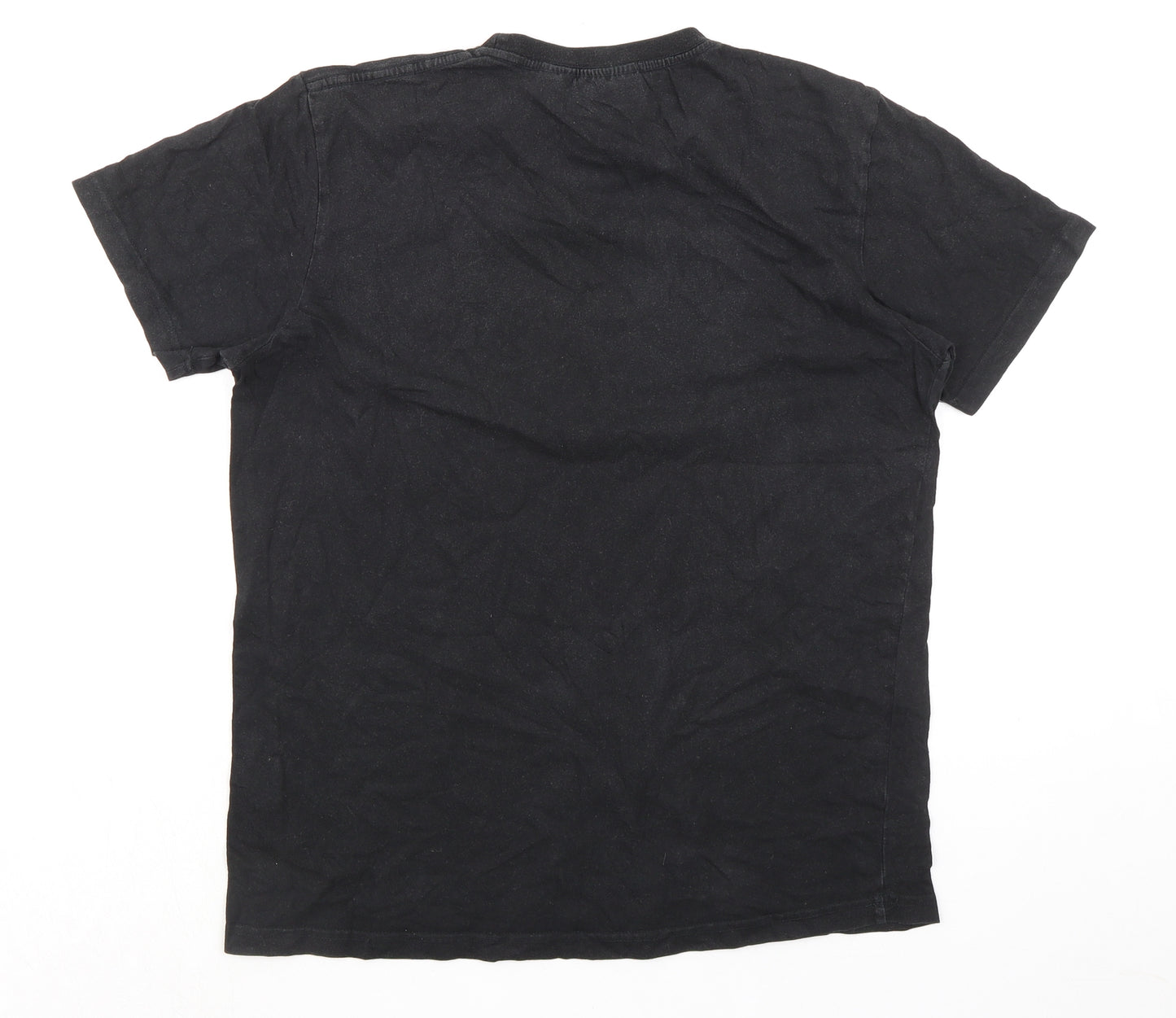 NICCE London Mens Black Cotton T-Shirt Size M Crew Neck