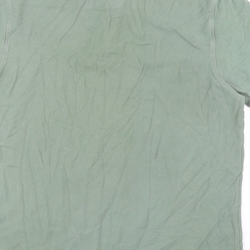 Marks and Spencer Mens Green 100% Cotton Polo Size XL Collared Button