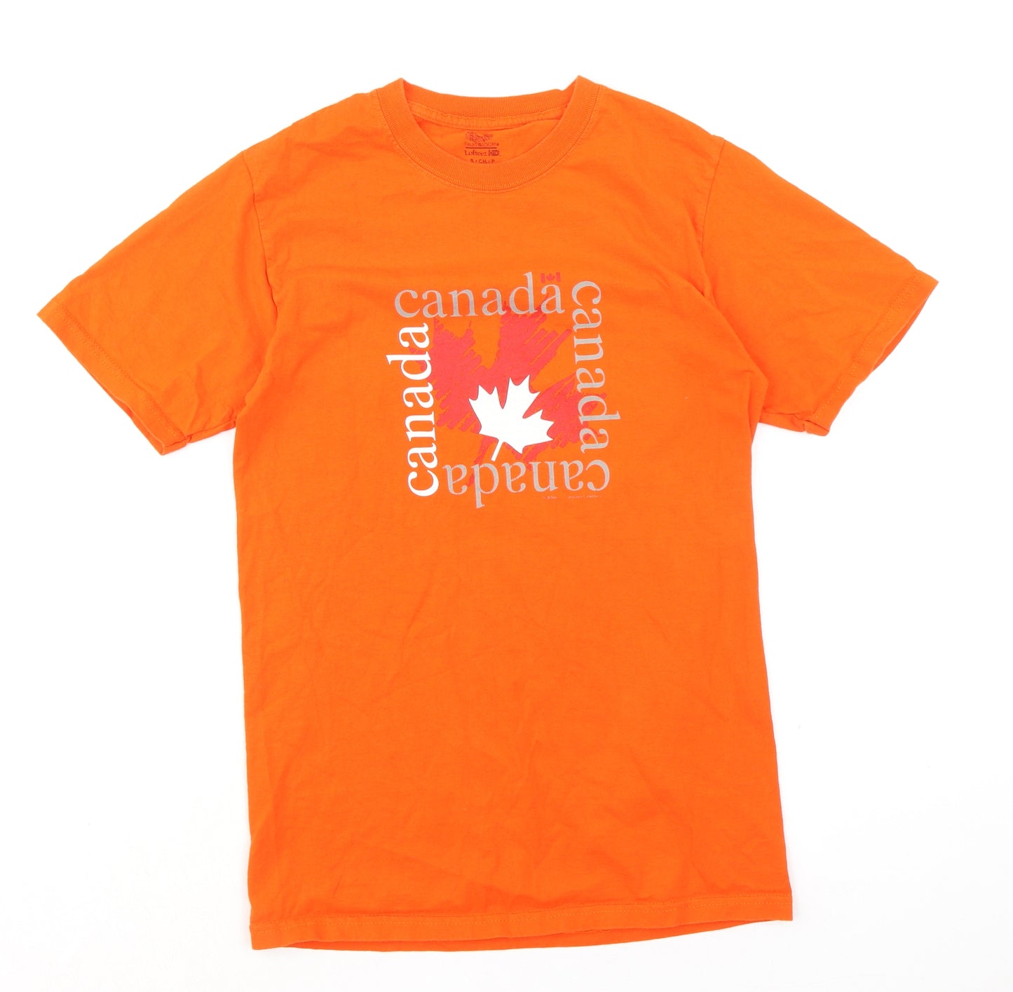 Fruit of the Loom Mens Orange Cotton T-Shirt Size S Crew Neck - Canada
