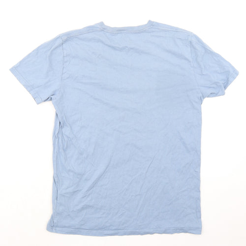 Hollister Mens Blue Cotton T-Shirt Size M Crew Neck